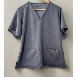 Figs Casma Three-Pocket Scrub Top Women's Graphite Gray Technical Collection XXS